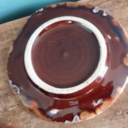 Cup, saucer, breakfast, Vallauris in flame-patterned ceramic.