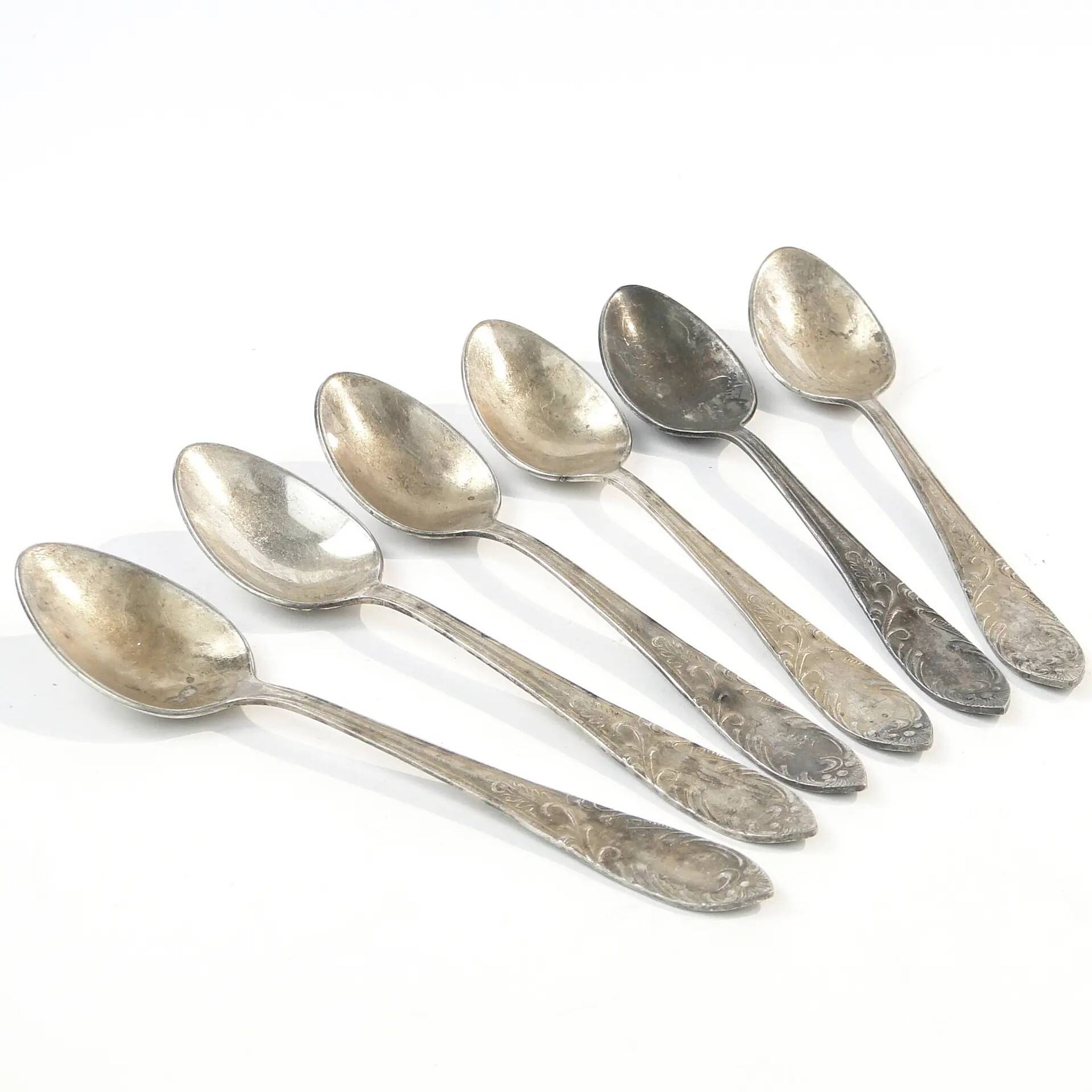 Set of mocha spoons, silver-plated brass, D. Fraget, Poland, 1950s