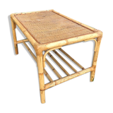 Vintage coffee table in bamboo and rattan