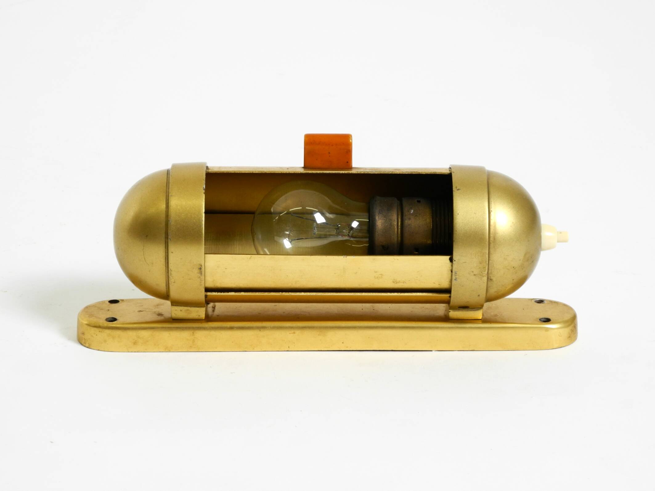 Original 1930s cabin submarine wall lamp in streamlined design