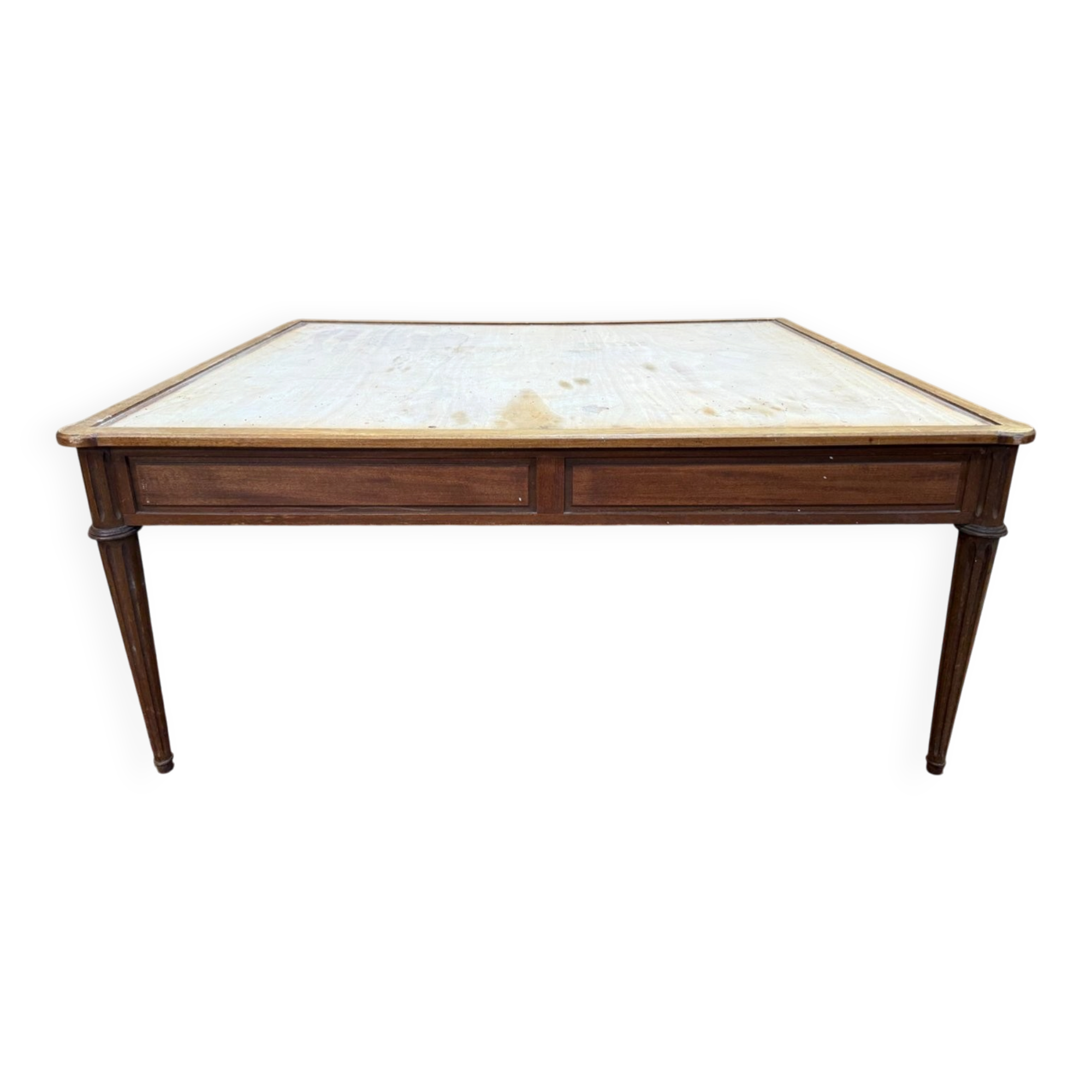 Flat desk – Louis XVI style – Stained beech – To be reupholstered