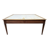 Flat desk – Louis XVI style – Stained beech – To be reupholstered