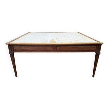 Flat desk – Louis XVI style – Stained beech – To be reupholstered