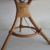 Pair of vintage bamboo bedside lamps