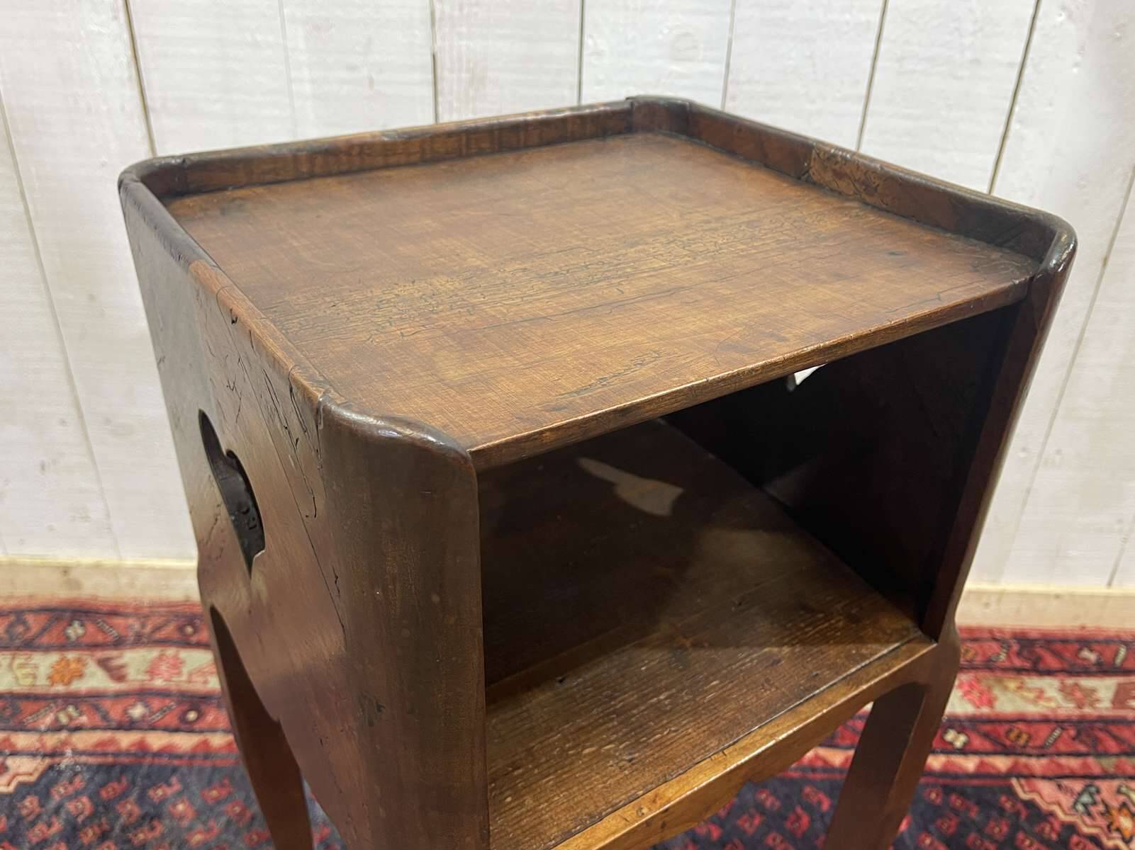 19th-century bedside table in cherry wood