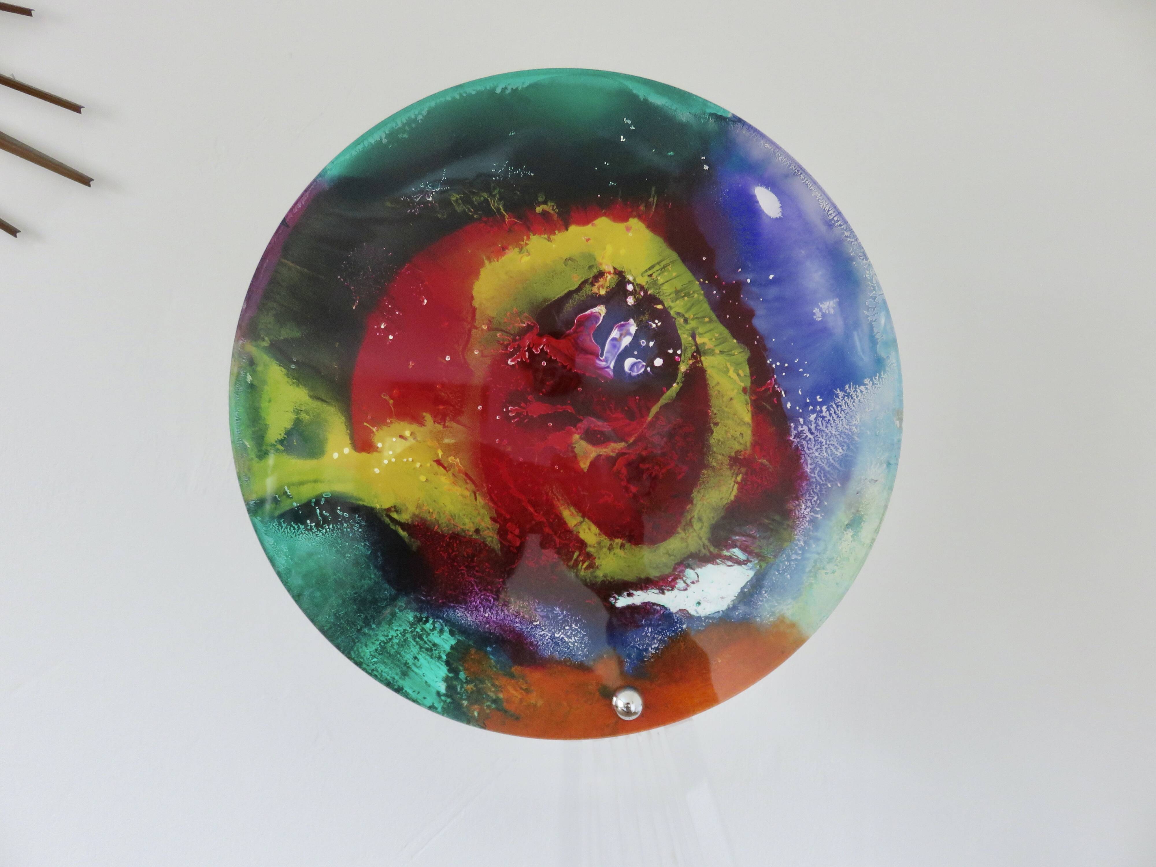 Contemporary sculpture, signed, in plexiglass and lucite, 1980s
