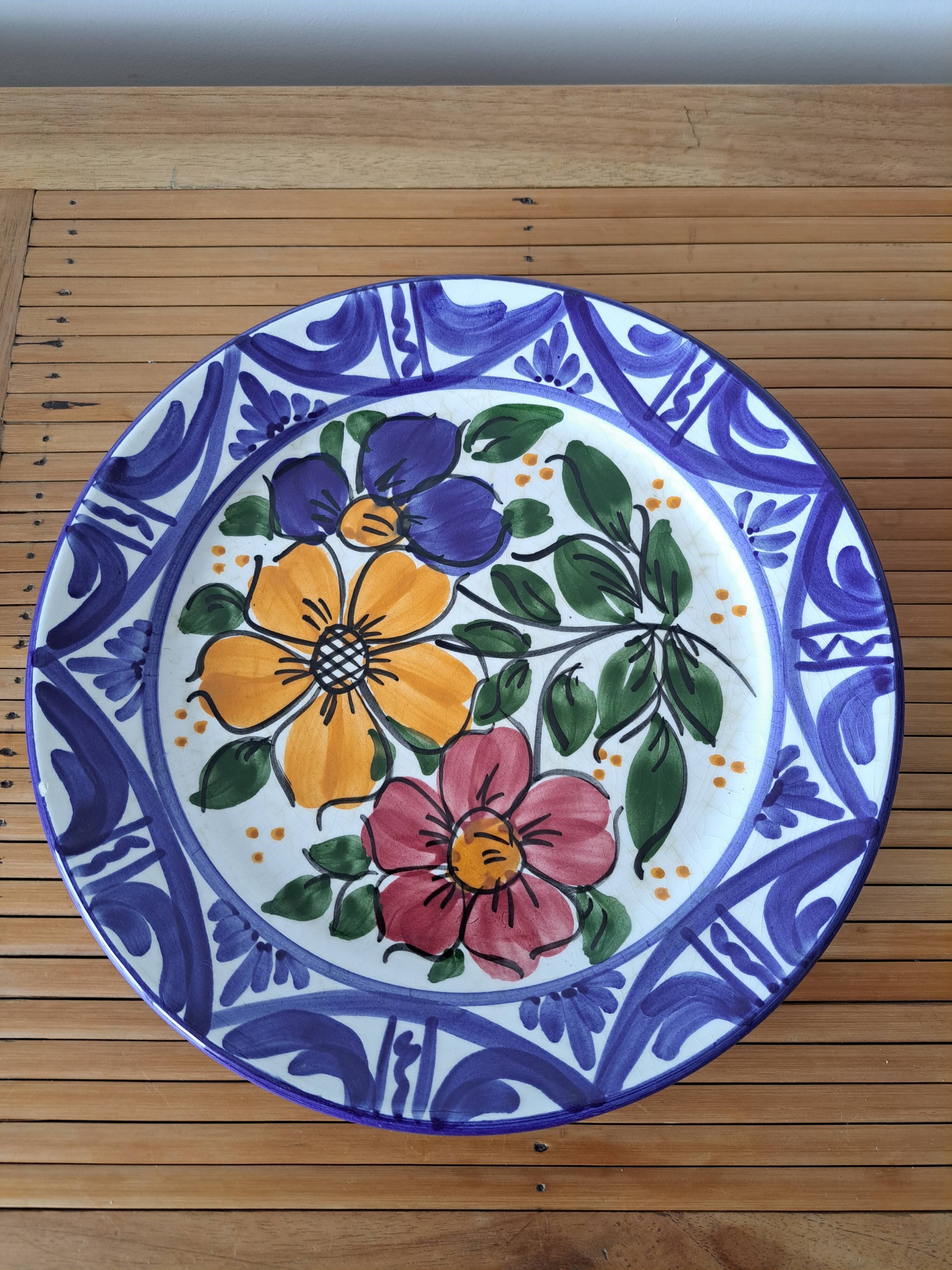 8 hand-painted plates