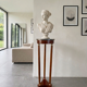 Athenian pedestal in mahogany and marble, Empire style, early 20th century.