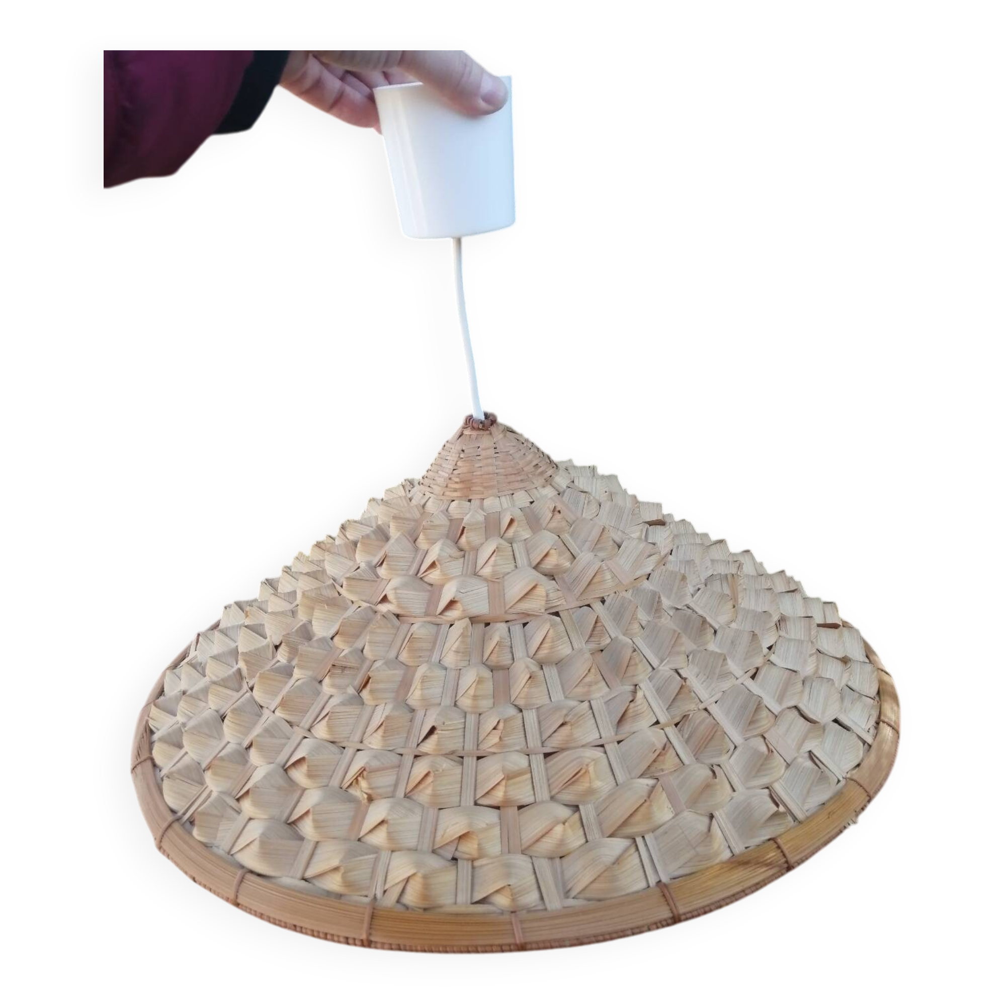 Vintage palm leaf pendant light