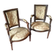 Pair of convertible armchairs Louis XVI, XIXth century style