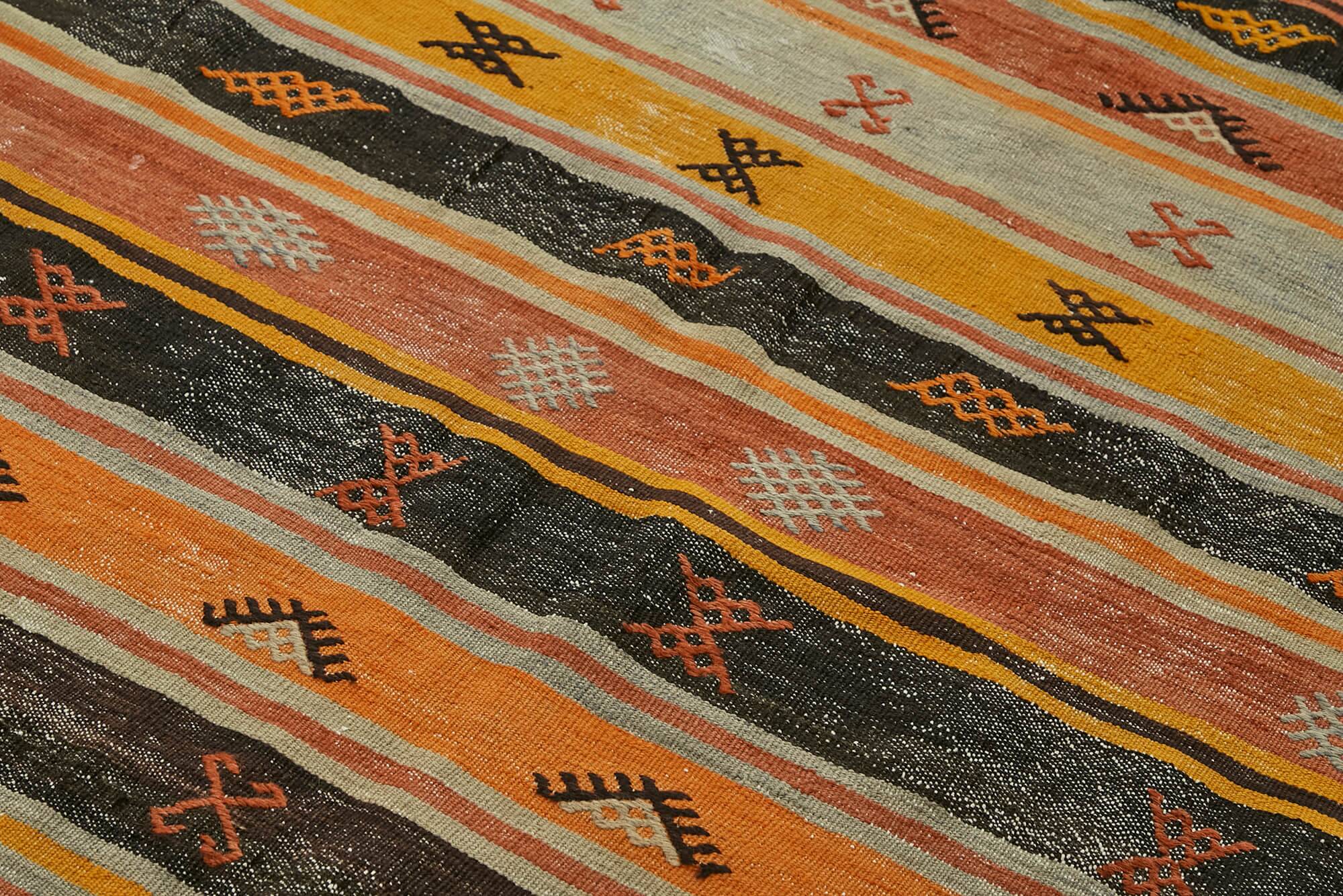 Turkish Handmade Vintage Anatolian Kilim 174 cm x 301 cm