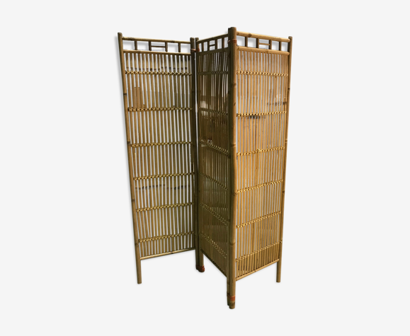 Paravent en bamboo vintage
