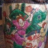 Pair of ceramic vases from China - cartridge at the base - antique work