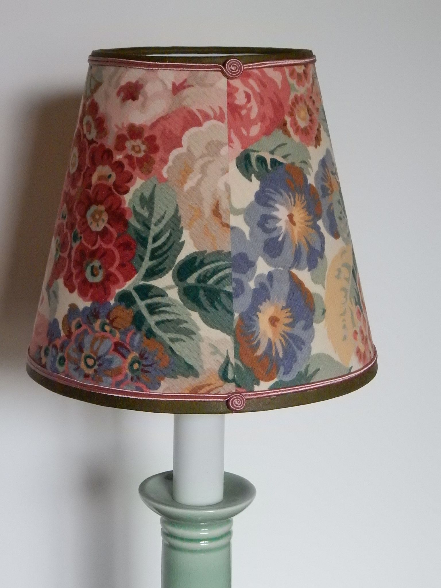 Vintage Kotska foot lamp and English floral fabric lampshade