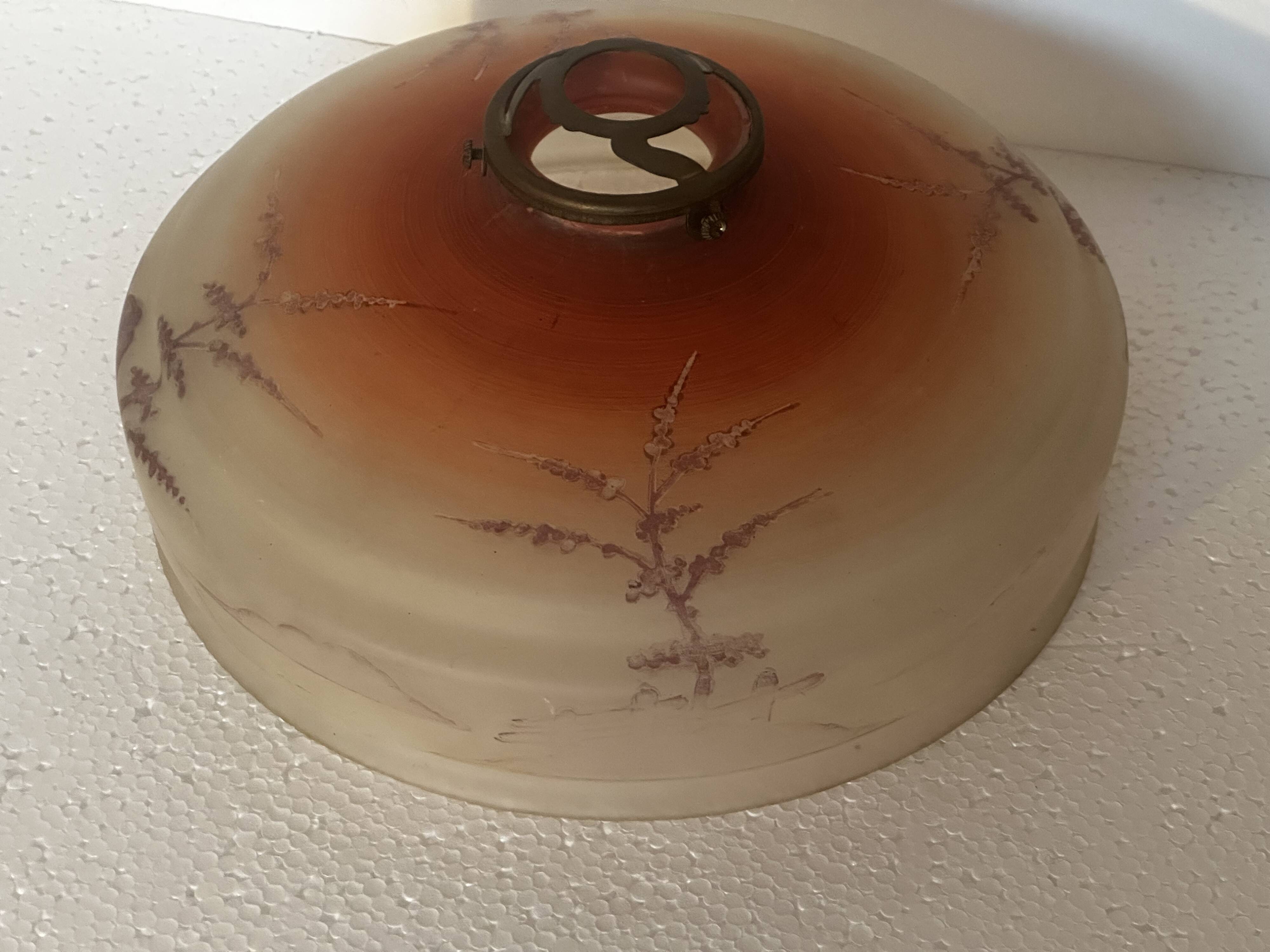Vintage frosted glass ceiling light - 1950s