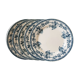 Set of 5 old blue flat plates H.B.&Cie