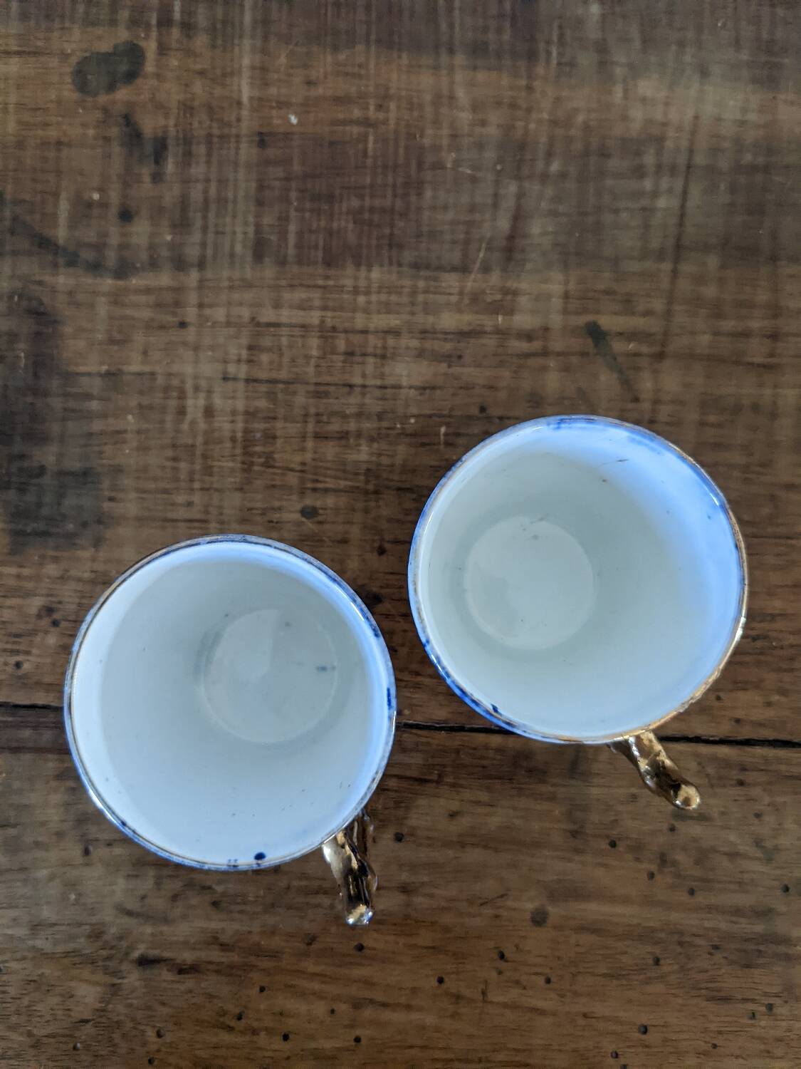 Two Luneville coffee cups