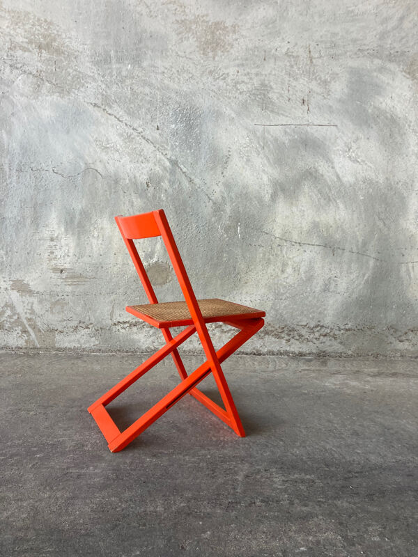 Chaise pliante cannée, 1960
