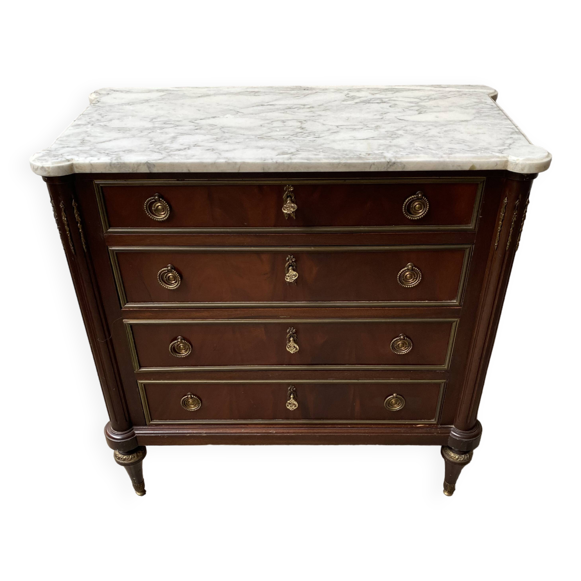 Small Louis XVI style mahogany chest of drawers, 20th century