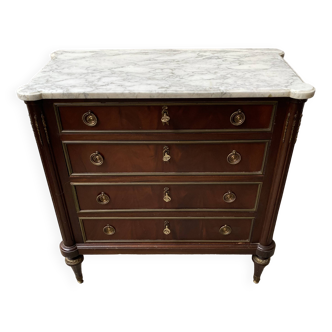 Small Louis XVI style mahogany chest of drawers, 20th century