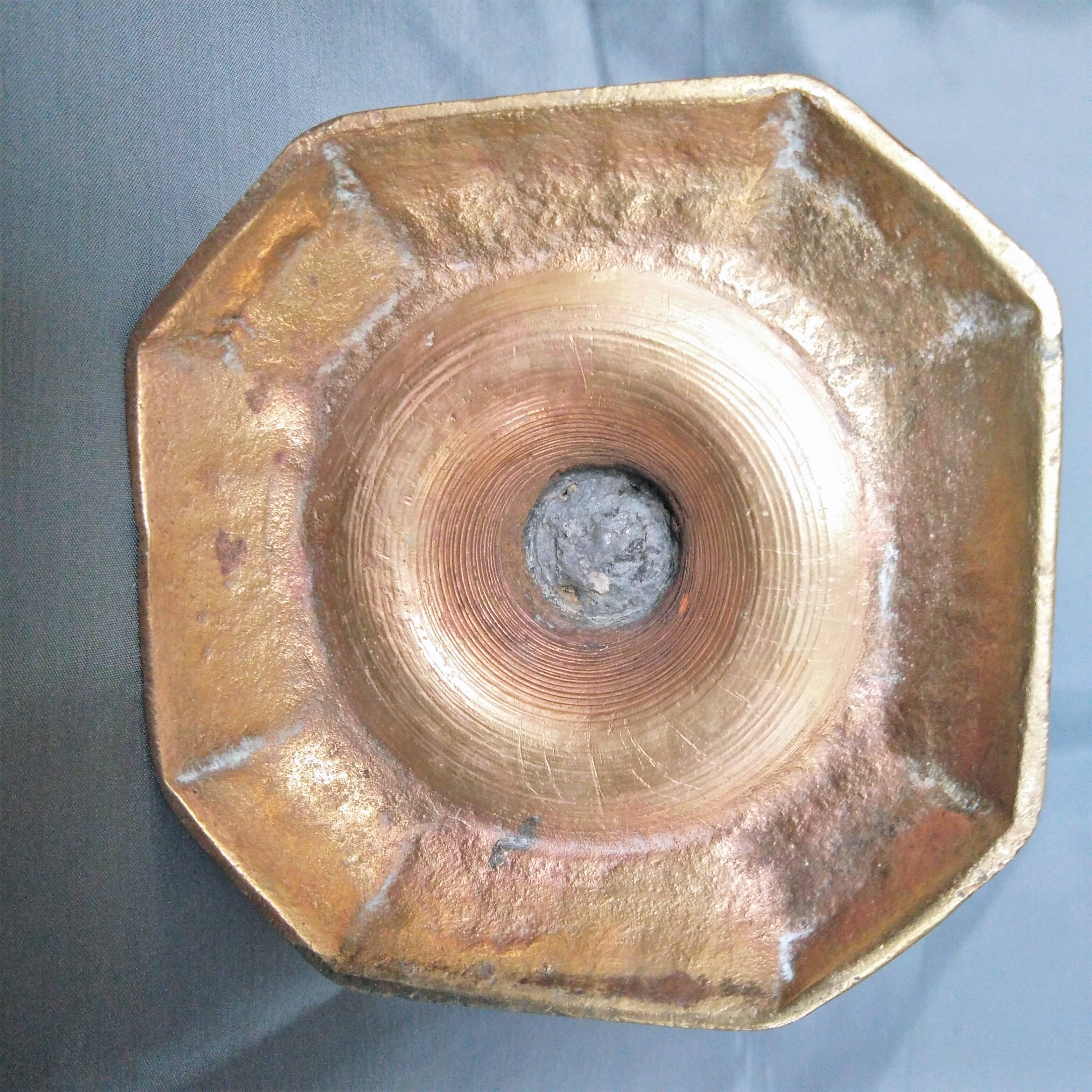 Gilt bronze candlestick with pierced bin 17th century