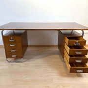 Vintage Bauhaus Oak Veneer Desk from Mücke & Melder, 1940s