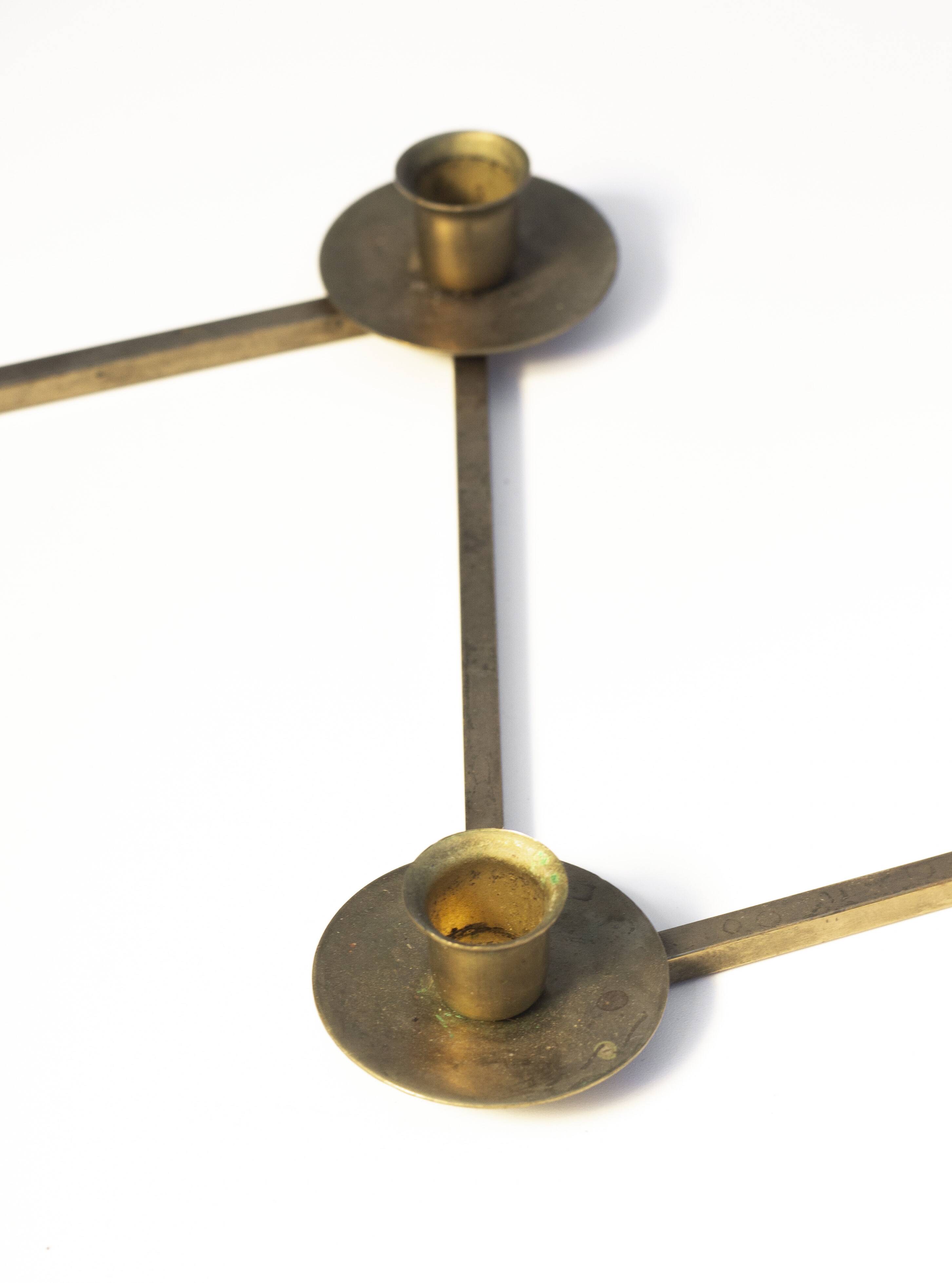 Articulated candlestick Margareta in brass by Lars Holmström – Arvika, Sweden