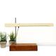 Unique XL Vintage Fluorescent Desk Lamp, Solid wooden base, Mid Century Table Lamp