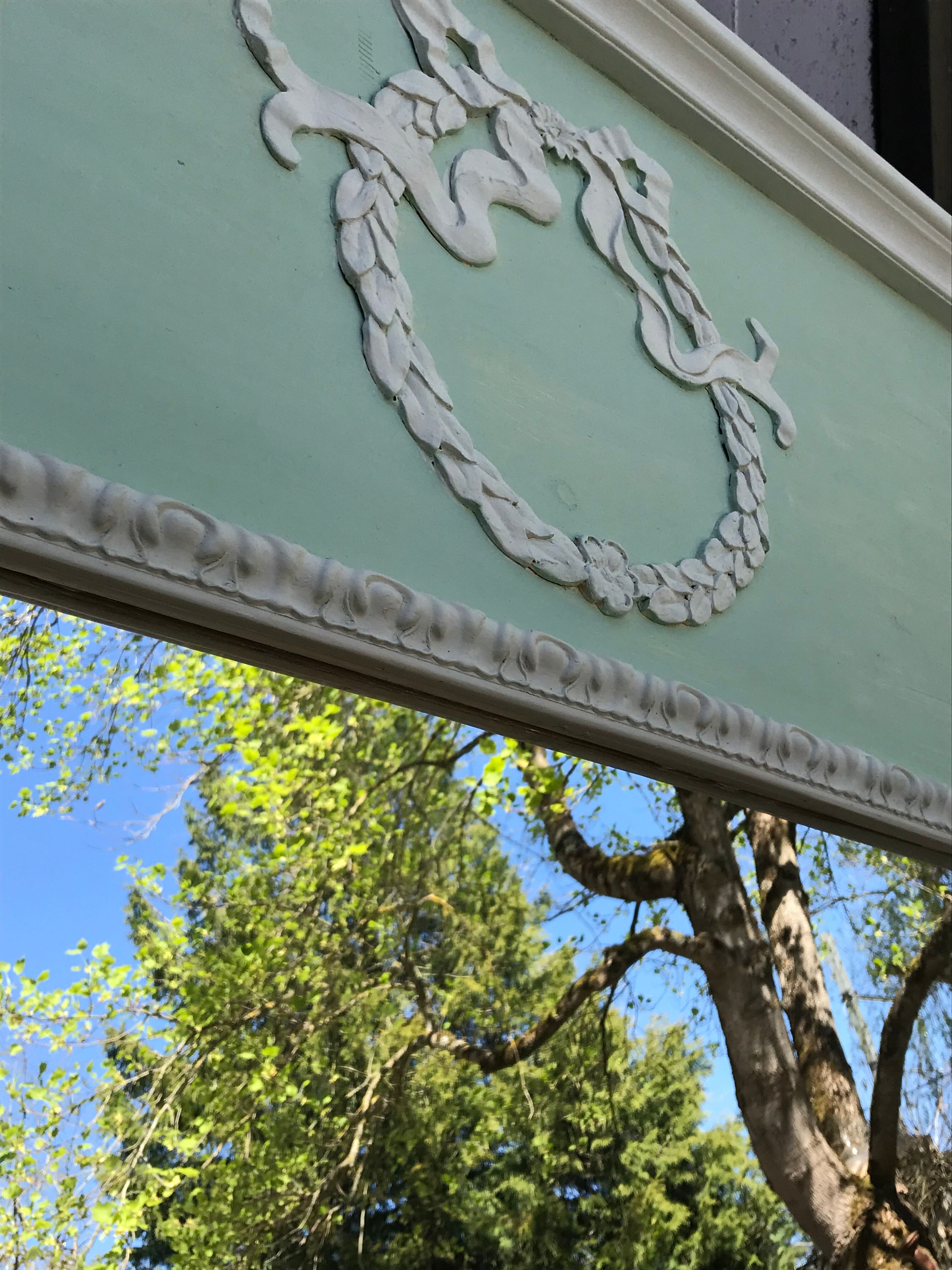 Celadon green trumeau mirror - 121x150cm