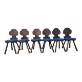 Set of 6 brutalist bistro chairs 1960