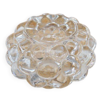"Raspberry" Crystal Candle Holder by Orrefors