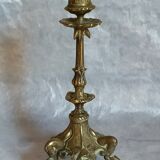 Bougeoir en bronze doré tripode XIXème
