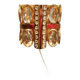 Swedish wall lamp in gold-colored metal with glass prisms. Estimated 1970-80s.