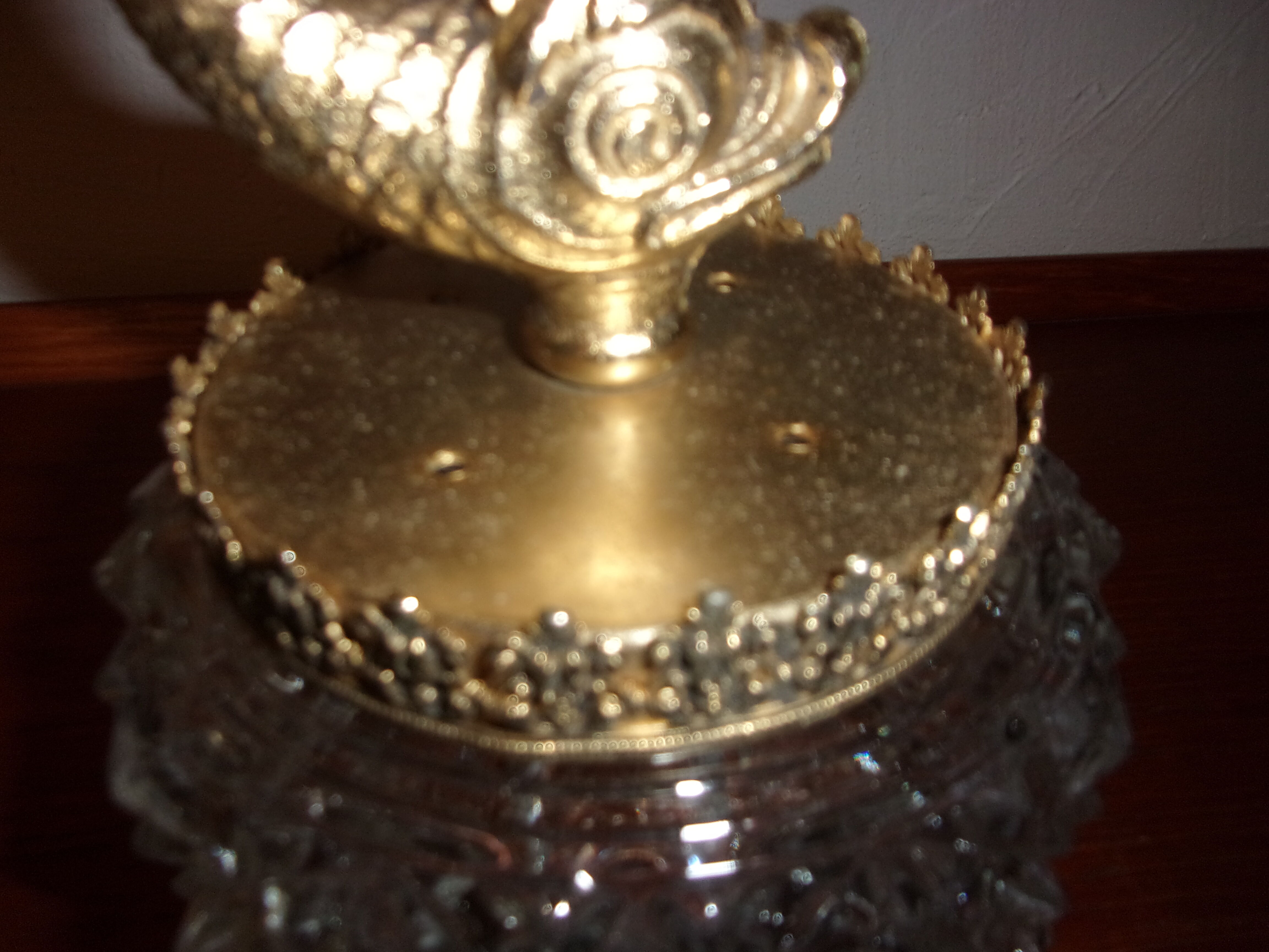 Wall lamp ingsened brass glass fish 1950/1960