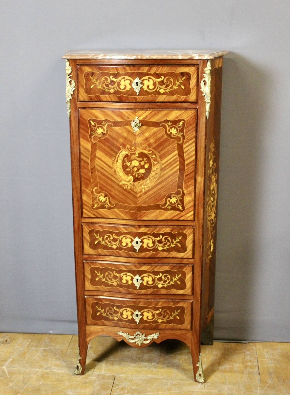 Louis XV style secretary stamped A. Monin, late 19th century
