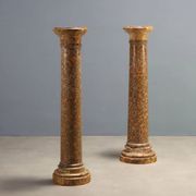 Pair of columns in breccia marble and granite - Italy 19th century
