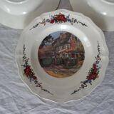 5 assiettes creuses H.Loux Sarreguemines Obernai