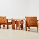 Gerrit Rietveld Pair of Crate Chairs + Table for Cassina 1934/ 1979