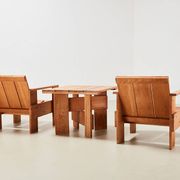 Gerrit Rietveld Pair of Crate Chairs + Table for Cassina 1934/ 1979
