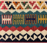 Handwoven persian rug, handwoven wool kilim area rug 123x206cm