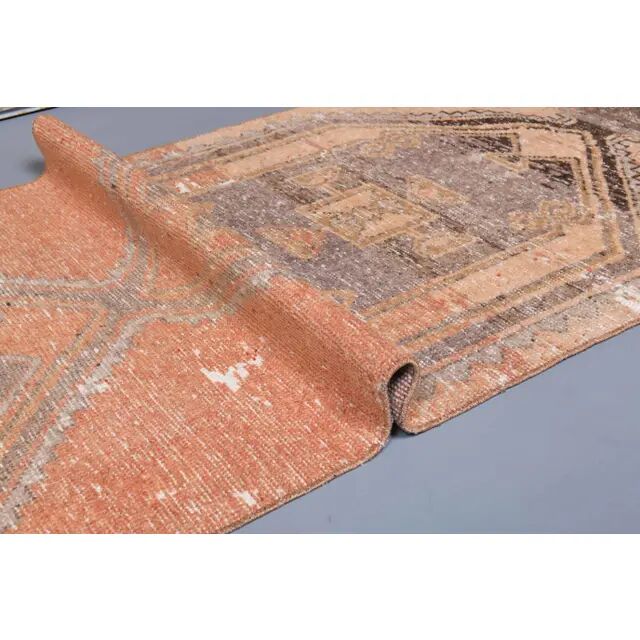 1970s Turkish Hand-Knotted Runner Rug 87x386