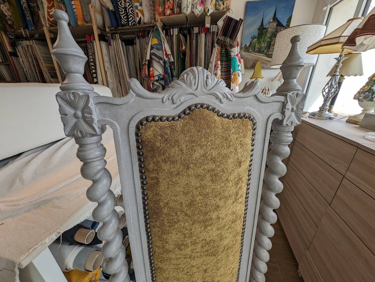 19th century inspired high back chair