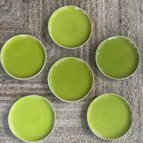 6 glazed ceramic dessert plates