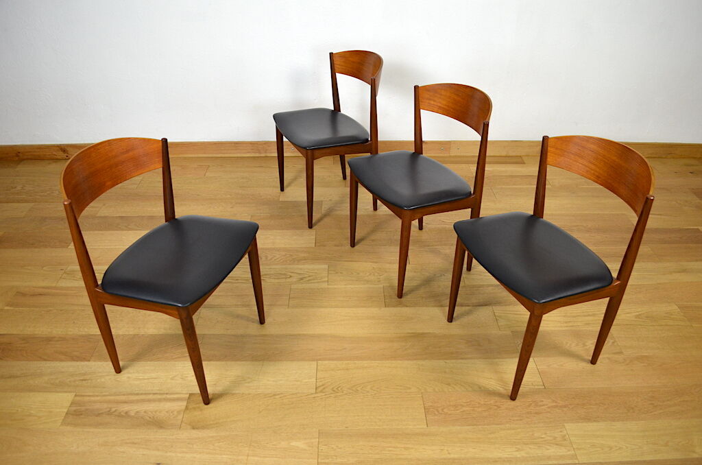 4 vintage scandinavian chairs in teak jydsk mobelindustri 1960