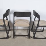 Lot de 3 chaises traineau noir Baumann