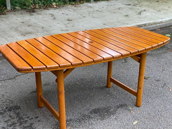 Table de jardin pliable Clairitex 1970 en bois massif 160x80cm