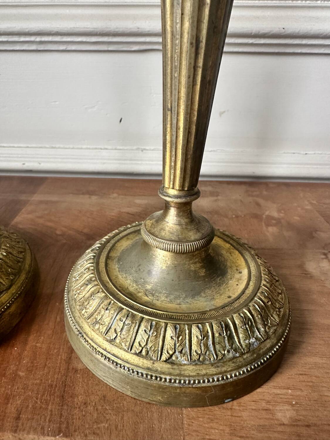 Pair of bronze candlesticks