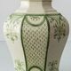 Spanish Revival Table Lamp in Green Ivory Crackle Ceramic, New Linen Shade