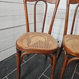 chaises de bistrot cannées en chêne x 2