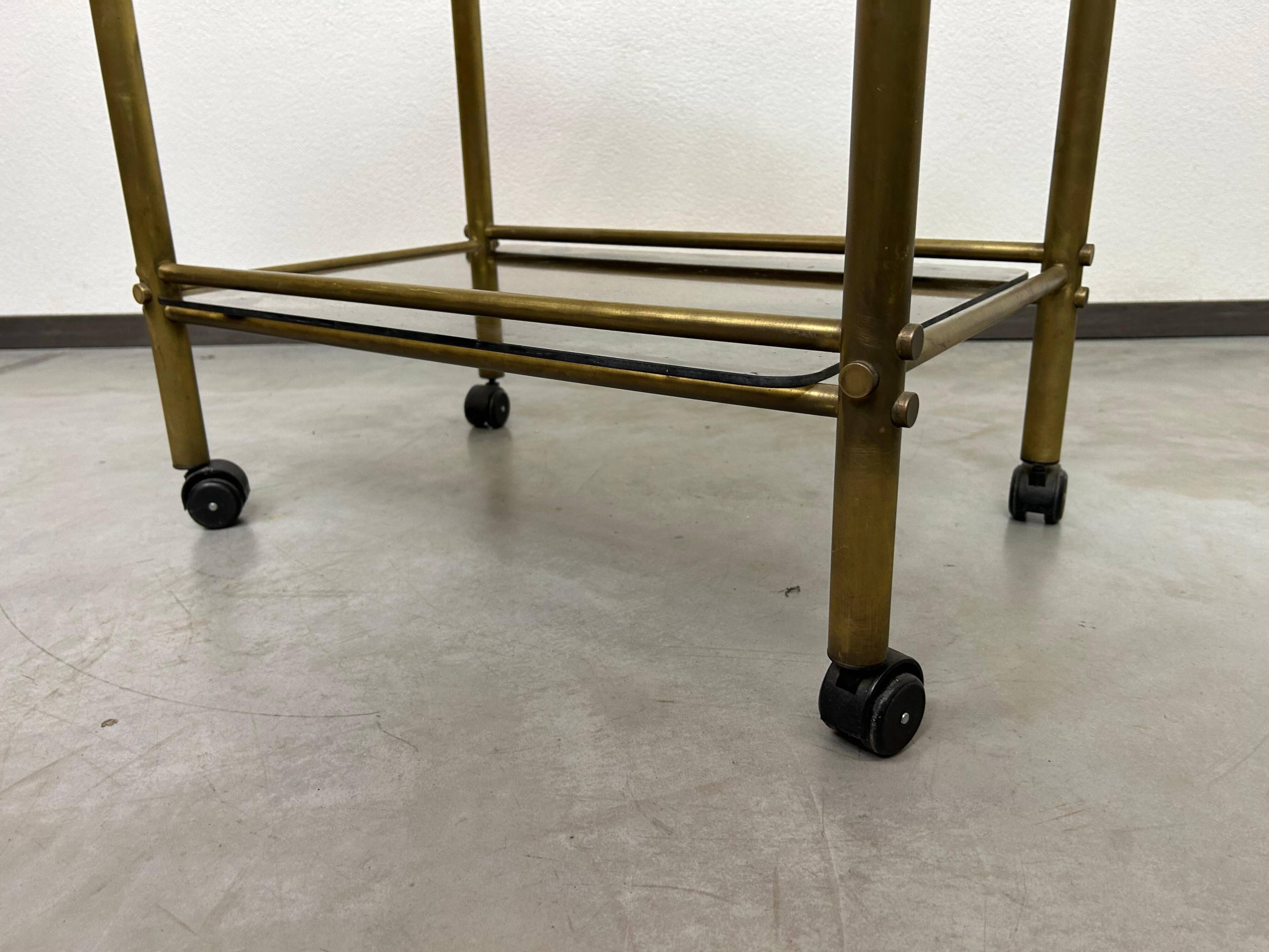 Vintage brass serving trolley